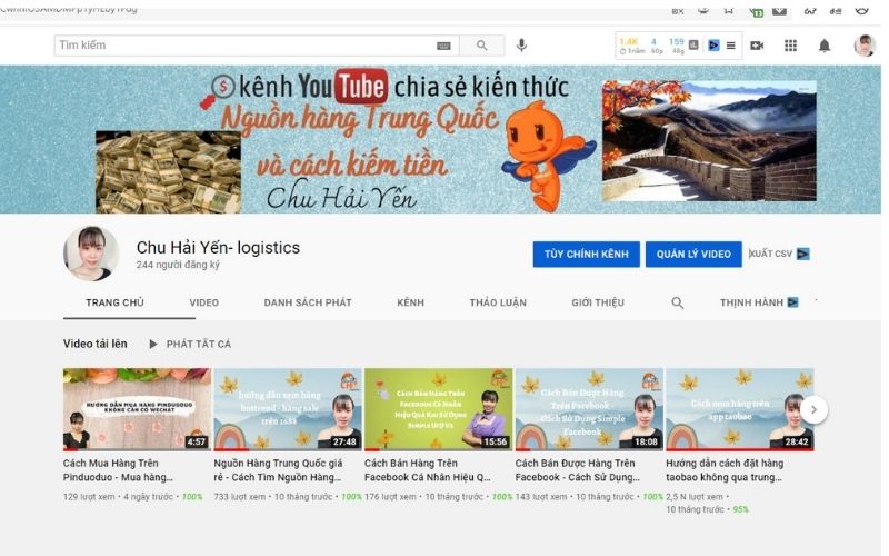 Kênh youtube chia sẻ kinh nghiệm vận chuyển hàng Trung Quốc về Việt Nam